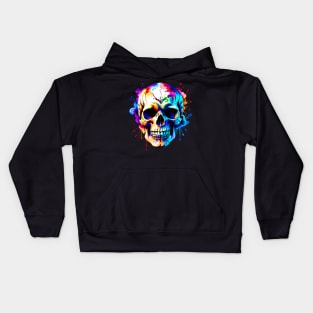 Colored Skull in Vibrant Style Kids Hoodie